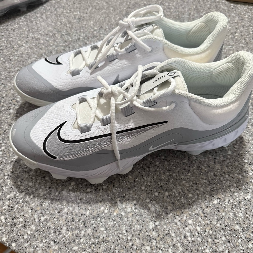 New Nike Alpha Huarache Elite 4 Low SZ 14 White Gray Baseball Cleat FD6255104